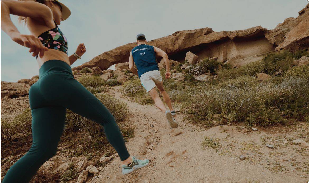 Person running on trails